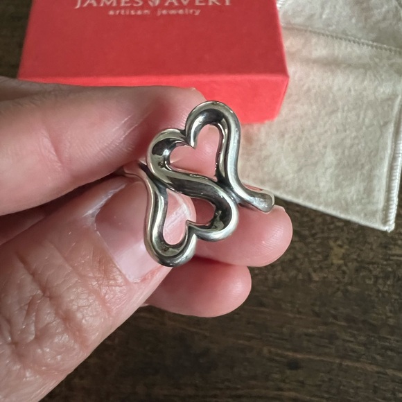 James Avery Silver Heart to Heart Ring - Picture 2 of 3